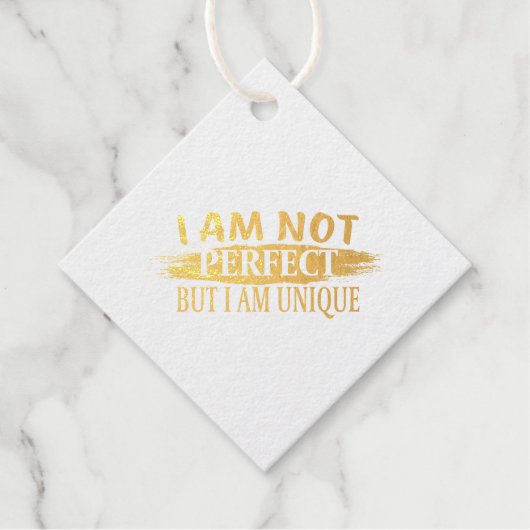 Ich bin nicht perfekt, aber einzigartig geschenkanhänger (Vorderseite)