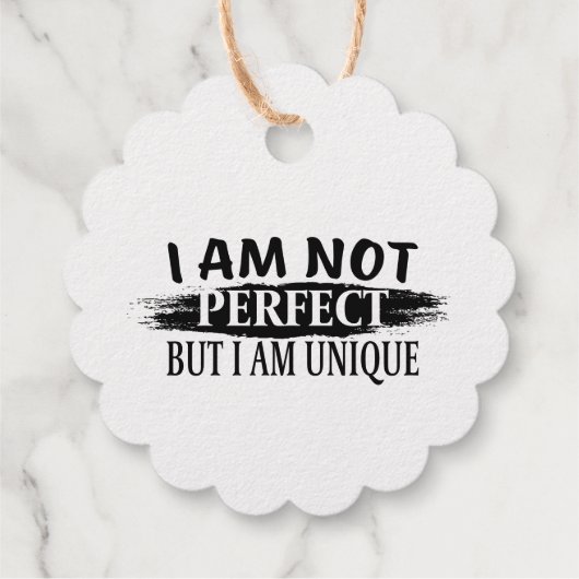 Ich bin nicht perfekt, aber einzigartig geschenkanhänger (Rückseite)