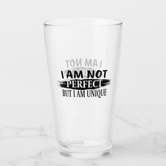 Ich bin nicht perfekt, aber einzigartig glas (Vorderseite)