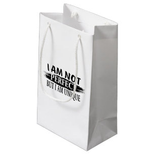 Ich bin nicht perfekt, aber einzigartig kleine geschenktüte
