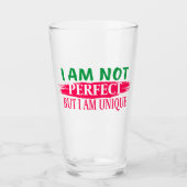 Ich bin nicht perfekt, aber ich bin einzigartig glas (Vorderseite)