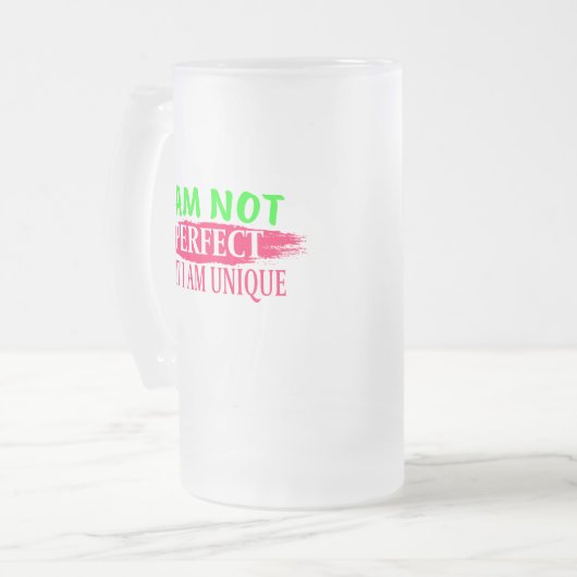 Ich bin nicht perfekt, aber ich bin einzigartig mattglas bierglas (Vorderseite Links)