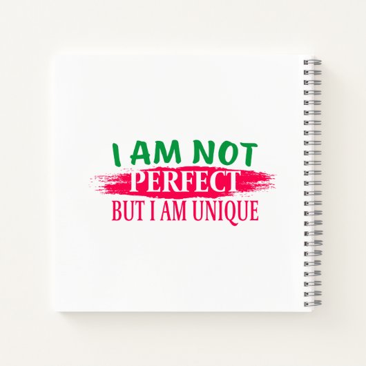 Ich bin nicht perfekt, aber ich bin einzigartig notizblock (Rückseite)