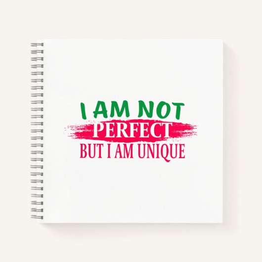 Ich bin nicht perfekt, aber ich bin einzigartig notizblock (Vorderseite)