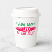 Ich bin nicht perfekt, aber ich bin einzigartig pappbecher (Vorderseite)