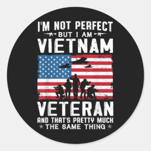 Ich bin nicht perfekt, aber ich bin Vietnamveteran Runder Aufkleber