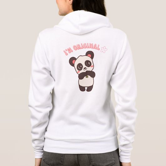 Ich bin nicht perfekt Panda Niedliche Ästhetik Hoodie (Rückseite)