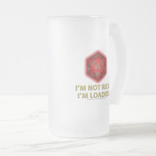 Ich bin nicht reich. Ich werde geladen! Mattglas Bierglas (VorderseiteRechts)