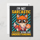 Ich bin nicht sarkastisch, ich bin nur intelligent postkarte (Vorne/Hinten)