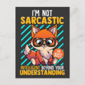 Ich bin nicht sarkastisch, ich bin nur intelligent postkarte (Vorderseite)