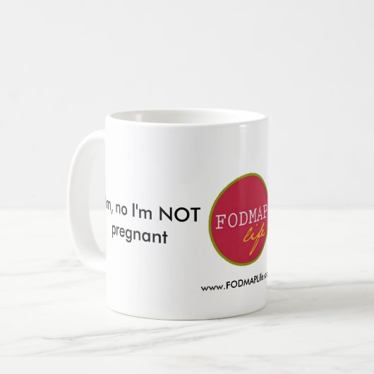 Ich bin nicht schwangere #darnFODMAPs Tasse (Vorderseite Links)