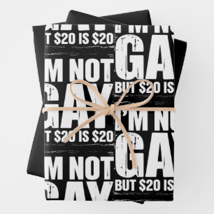 Ich bin nicht schwul, aber 20 $ sind 20 $ lustig L Geschenkpapier Set
