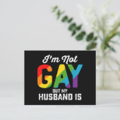 Ich bin nicht schwul, aber mein Mann ist ein lusti Postkarte (Stehend Vorderseite)