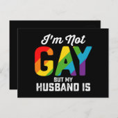 Ich bin nicht schwul, aber mein Mann ist ein lusti Postkarte (Vorne/Hinten)