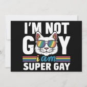 Ich bin nicht schwul, ich bin Super Gay LGBT Gay P Einladung (Vorderseite)