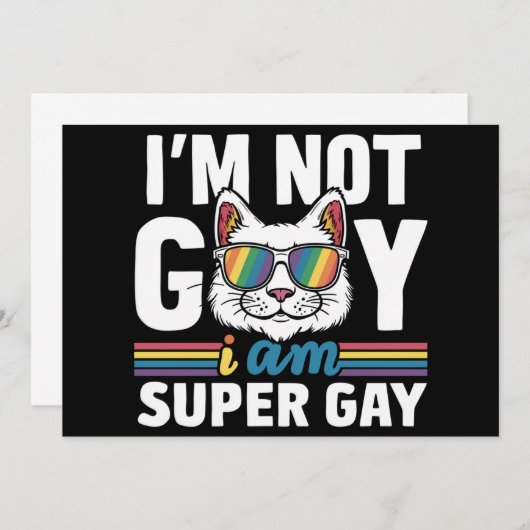 Ich bin nicht schwul, ich bin Super Gay LGBT Gay P Einladung (Vorne/Hinten)