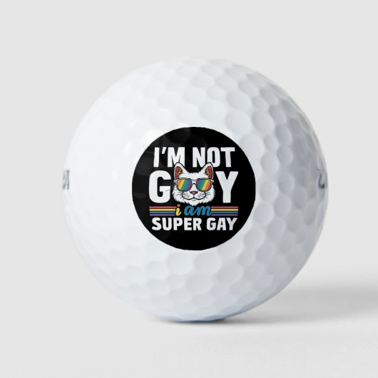 Ich bin nicht schwul, ich bin Super Gay LGBT Gay P Golfball (Vorderseite)