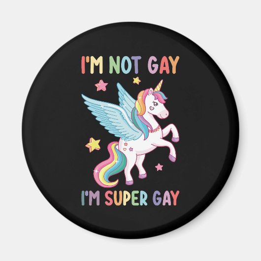 Ich bin nicht schwul, ich bin Super Gay Pride LGBT Magnet (Vorne)
