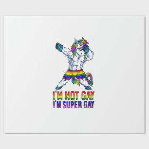 Ich bin nicht schwul, ich bin super schwul LGBT Bo Geschenkpapier
