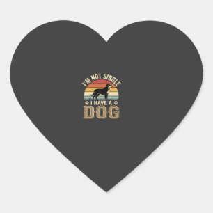 Ich bin nicht Single Hunde Liebhaber Vintage Herz-Aufkleber
