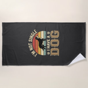Ich bin nicht Single Hunde Liebhaber Vintage Strandtuch
