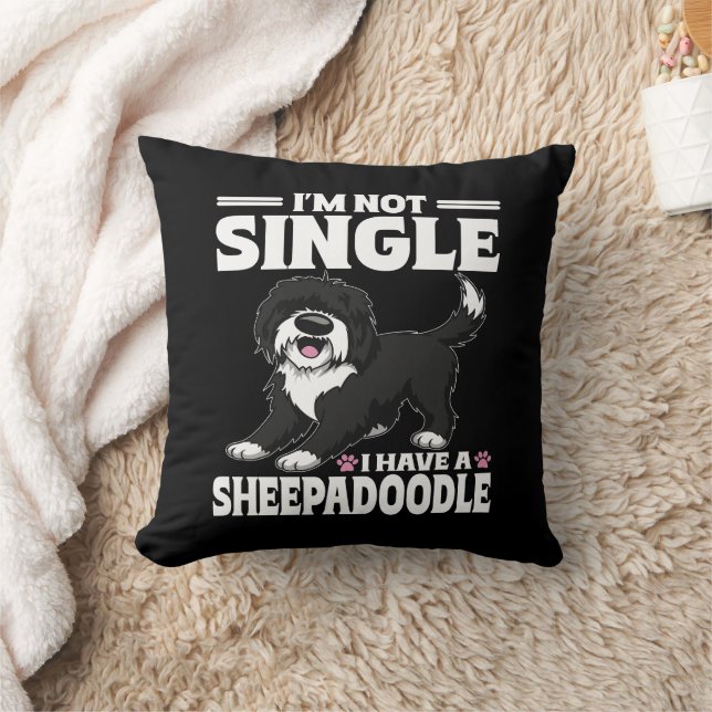Ich bin nicht Single, ich habe einen Sheepadoodle- Kissen (Decke)