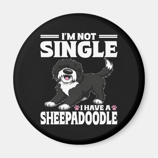 Ich bin nicht Single, ich habe einen Sheepadoodle- Magnet (Vorne)