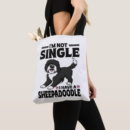 Ich bin nicht Single, ich habe einen Sheepadoodle- Tasche (Von Nahem)