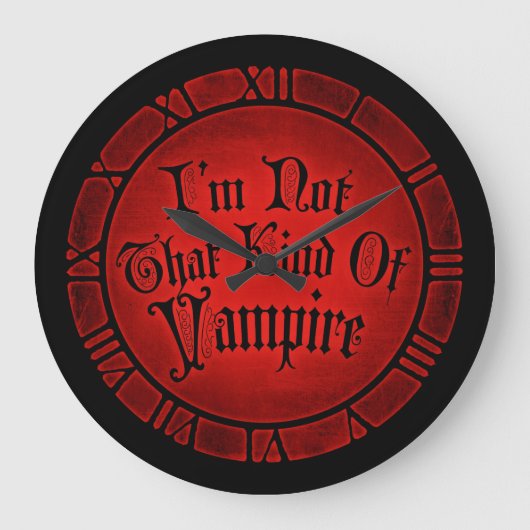 Ich bin nicht so ein Vampir Große Wanduhr (Vorderseite)