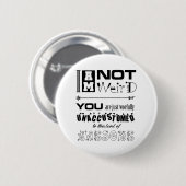 Ich bin nicht sonderbarer Knopf Button (Vorne & Hinten)