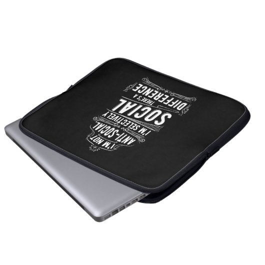 Ich bin nicht sozial laptopschutzhülle (Vorne Knopf)