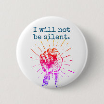 Ich bin nicht stiller Regenbogen-runder Knopf