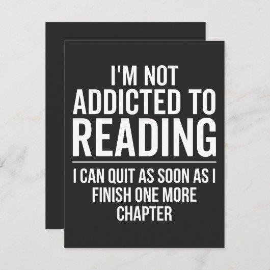 Ich bin nicht süchtig nach Lesen. Dankeskarte (Vorne/Hinten)