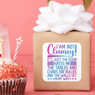 Ich bin nicht unbeholfen seine Einfach lustig Rede Quadratischer Aufkleber