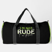 Ich bin nicht unhöflich ich bin echt duffle bag (Rückseite)