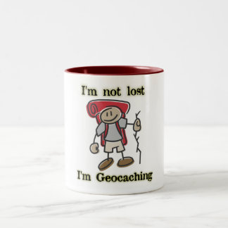 Ich bin nicht verloren ich bin Geocaching coole Zweifarbige Tasse