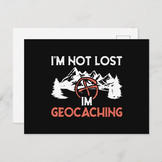 Ich bin nicht verloren, ich bin Geocaching Postkarte (Vorne/Hinten)