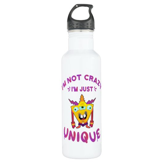 Ich bin nicht verrückt, ich bin einfach einzigarti edelstahlflasche (Vorderseite)