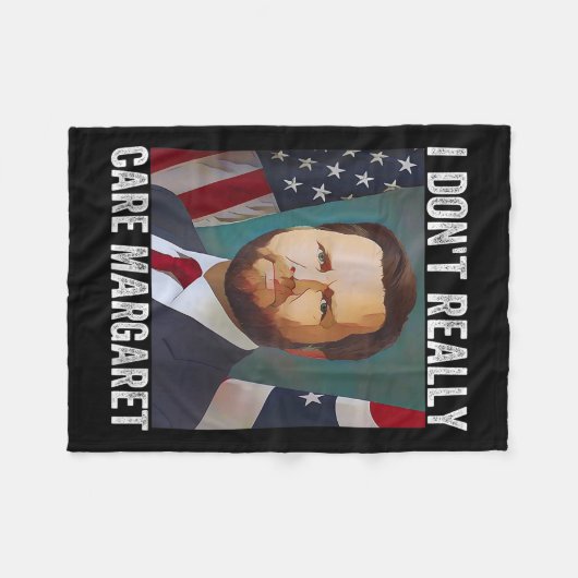 Ich bin nicht wirklich kümmern Margaret Funny Trum Fleecedecke (Vorderseite (Horizontal))