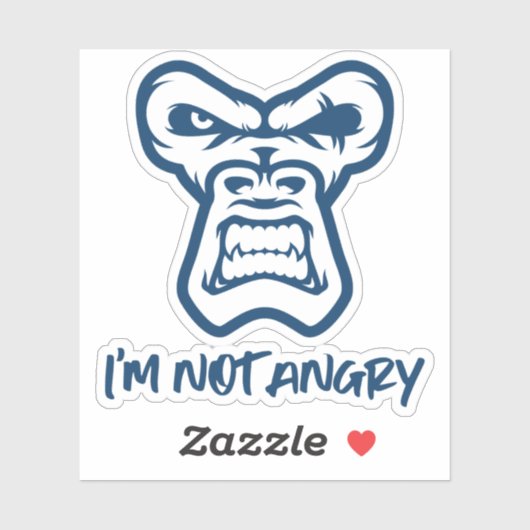 Ich bin nicht wütend - der Affe Aufkleber (Blatt)
