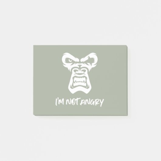 Ich bin nicht wütend, der Affe Post-it Klebezettel (Vorderseite)