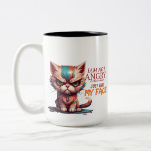 Ich bin nicht wütend, es ist nur mein Gesicht" Süß Zweifarbige Tasse