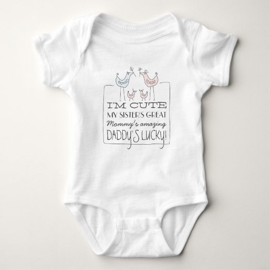 Ich bin Niedlich, Daddy's Lucky Funny Baby T - Shi Baby Strampler (Vorderseite)