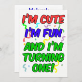 Ich bin Niedlich, dass ich Spaß habe, eine Einladu Einladung (Vorne/Hinten)