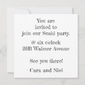 Ich bin niedlich für Sushi - Sushi Party einladen (Rückseite)