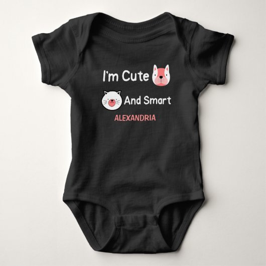 Ich bin Niedliche und intelligente Haustiere perso Baby Strampler (Vorderseite)