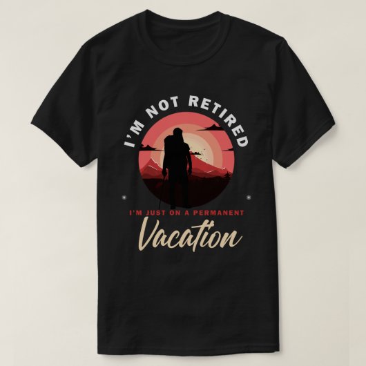 Ich bin nur auf einem Dauerurlaub, sonnige Pension T-Shirt (Design vorne)