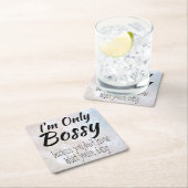 Ich bin nur Bossy Bokeh Rechteckiger Pappuntersetzer (Vor Ort)