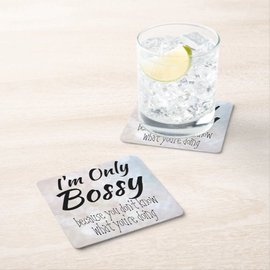Ich bin nur Bossy Bokeh Rechteckiger Pappuntersetzer (Vor Ort)