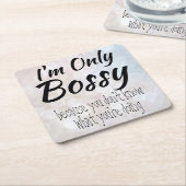 Ich bin nur Bossy Bokeh Rechteckiger Pappuntersetzer (angewinkelt)